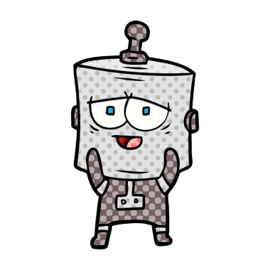 Çizgi film robotunun vektör çizimi