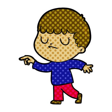vektör çizim karikatür huysuz çocuk