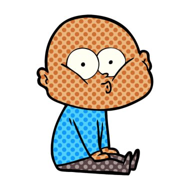 vektör çizim karikatür kel adam