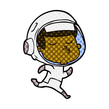 vektör çizim karikatür emin astronot