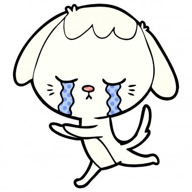 vektör çizim karikatür ağlayan köpek