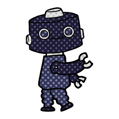 Çizgi film robotunun vektör çizimi