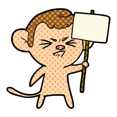 vektör çizim karikatür öfkeli monkey