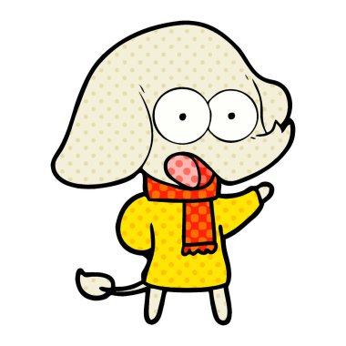 vektör çizim sevimli çizgi fil