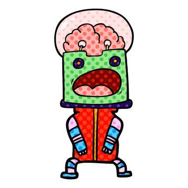 Çizgi film robotunun vektör çizimi