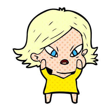 vektör çizim karikatür kadın vurguladı