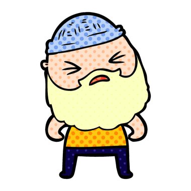 Sakallı çizgi film adamı.