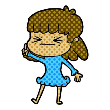 vektör çizim karikatür kızgın kız