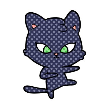 Çizgi film kedisinin vektör çizimi