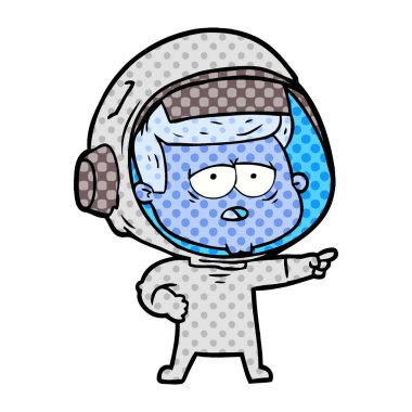 vektör çizim karikatür yorgun astronot