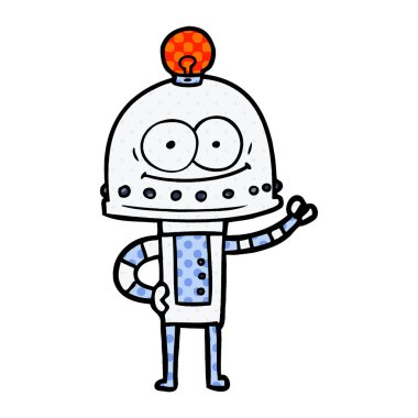 ampul ile mutlu karton robot