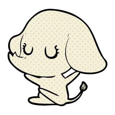 vektör çizim sevimli çizgi fil