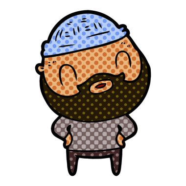 vektör çizim karikatür sakallı adam