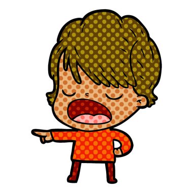 vektör çizim karikatür kadın söz