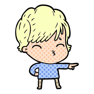 vektör çizim karikatür kadın düşünme