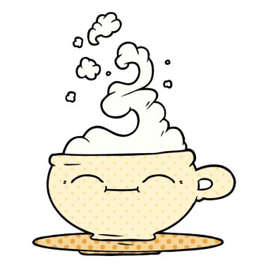 çizgi film sıcak fincan kahve