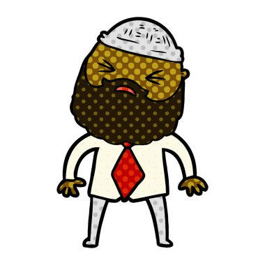 Sakallı çizgi film adamı.