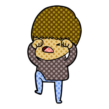 vektör çizim karikatür adam vurguladı