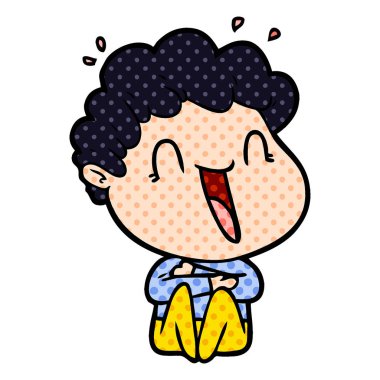 vektör çizim karikatür mutlu adam