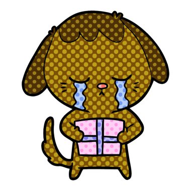 vektör çizim karikatür ağlayan köpek