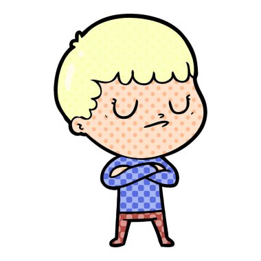 vektör çizim karikatür huysuz çocuk