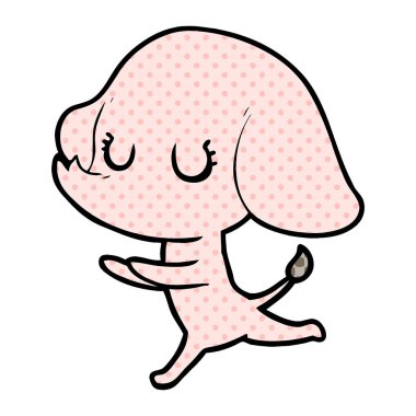 vektör çizim sevimli çizgi fil