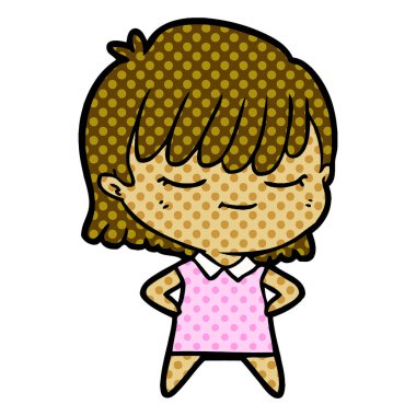 Çizgi filmdeki kadının vektör çizimi