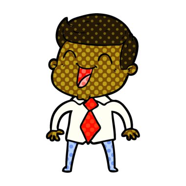 vektör çizim karikatür man gülüyor