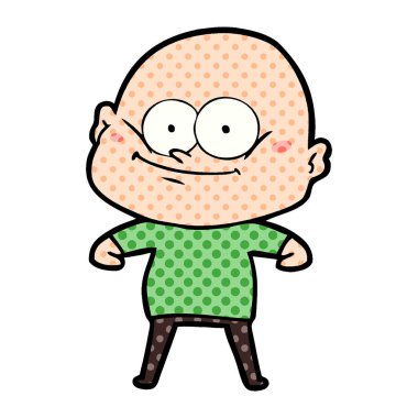 karikatür kel adam bakıyor