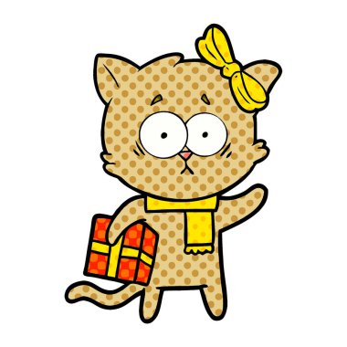 Çizgi film kedisinin vektör çizimi