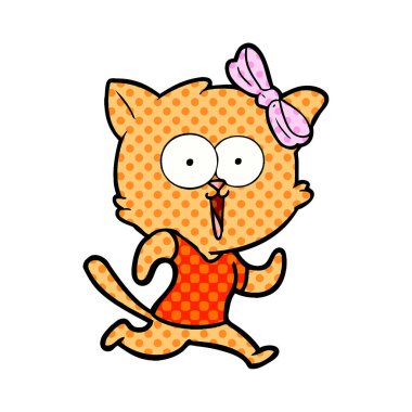 Çizgi film kedisinin vektör çizimi