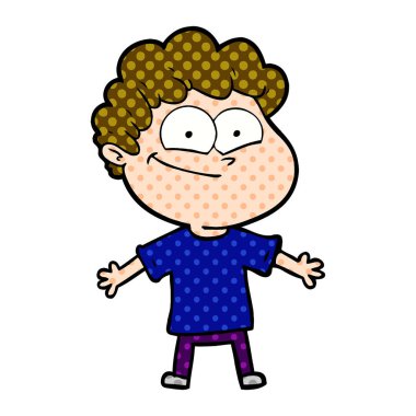 vektör çizim karikatür mutlu adam