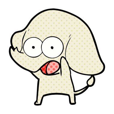 vektör çizim sevimli çizgi fil