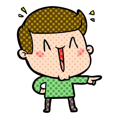 vektör çizim karikatür dostum heyecanlı