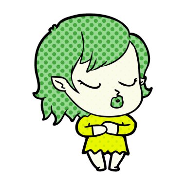 sevimli çizgi vampir kız