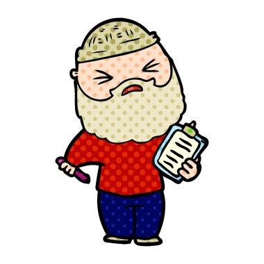 Sakallı çizgi film adamı.