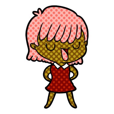 Çizgi filmdeki kadının vektör çizimi