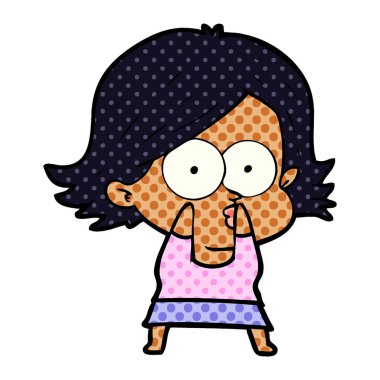 surat asmayı çizgi film kız vektör çizim