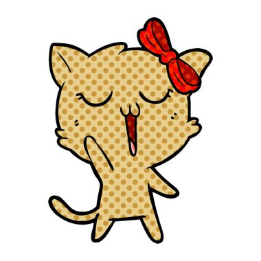 Çizgi film kedisinin vektör çizimi