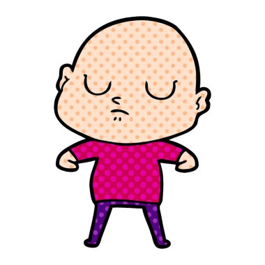 vektör çizim karikatür kel adam