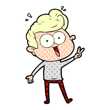  vektör çizim karikatür bakan adam