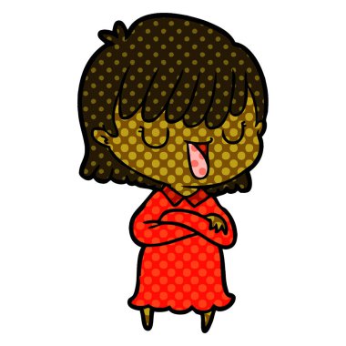 Çizgi filmdeki kadının vektör çizimi