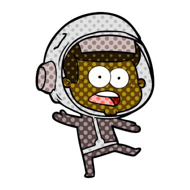 Çizgi film astronotunun vektör çizimi