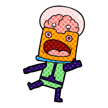 Çizgi film robotunun vektör çizimi