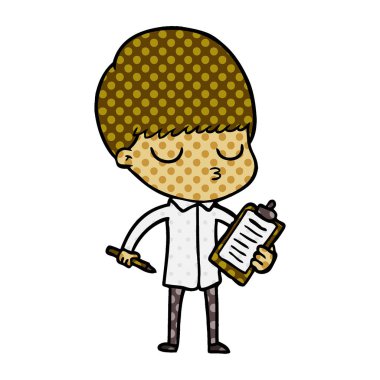 vektör çizim karikatür sakin çocuk