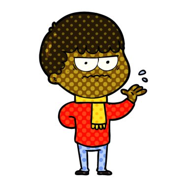 vektör çizim karikatür dostum rahatsız