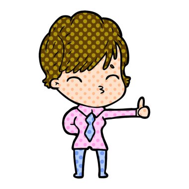 vektör çizim karikatür kadın düşünme