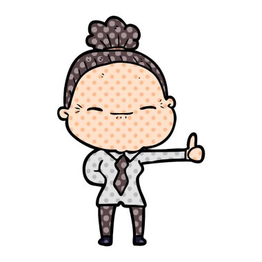 çizgi film huzurlu yaşlı kadın