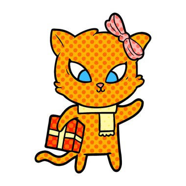 Çizgi film kedisinin vektör çizimi