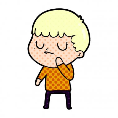 vektör çizim karikatür huysuz çocuk